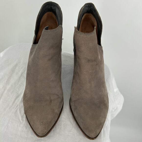 Frye Boots Womens 9.5M Reina Cutout Bootie Gray Nubuck Chunky Block Heel Western - Picture 3 of 10